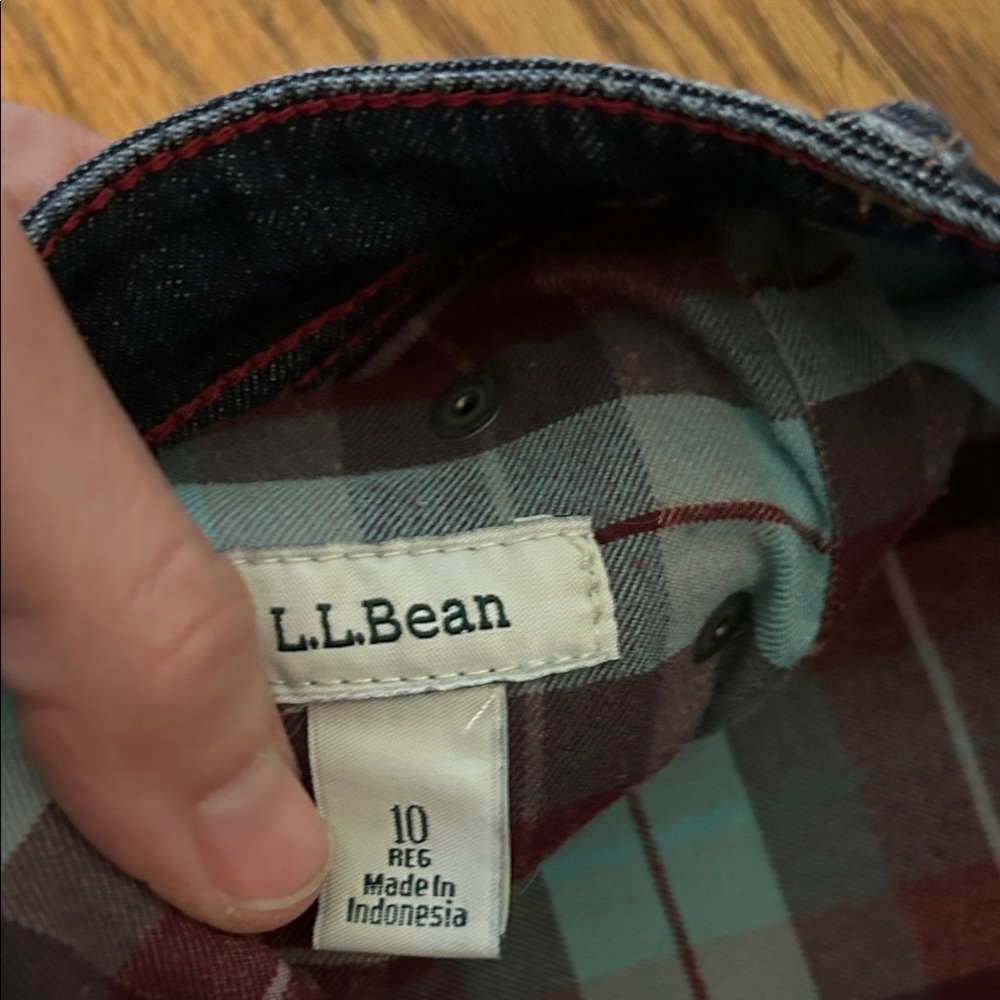 LLBean Flannel Lined Classic Dark Blue Straight Leg Jeans Size 10 - Picture 5 of 15